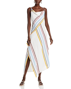 Shop A.l.c Lauren Asymmetric Dress In White Stripe