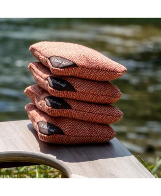 Herringbone Wool Aviator Cornhole Bags Above