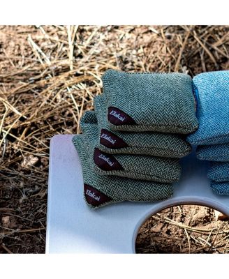 Herringbone Wool Aviator Cornhole Bags Above