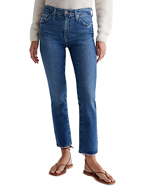 Shop Ag Mari High Rise Ankle Slim Straight Jeans In Alibi Destructed