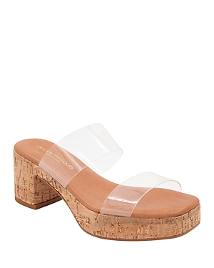 Andre Assous Cairo Womens Padded Insole Block Heel In Clear