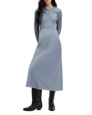 short sleeve midi summer dress Light Blue Casual Midi Dress: Seraphina Light Blue / Large main image 0