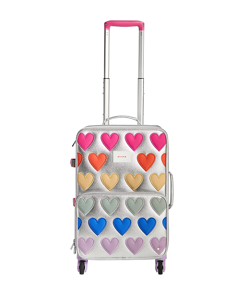 STATE LOGAN PATCHWORK HEARTS CARRY ON SUITCASE