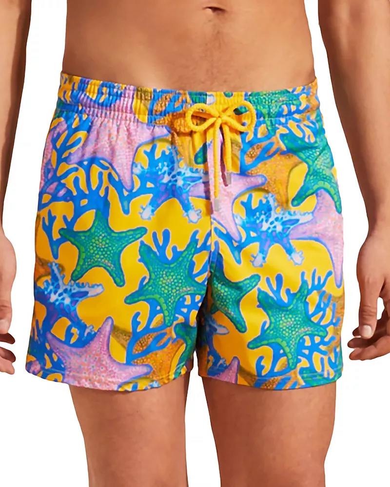 Vilebrequin Moorise Glowed Stars Print 6 Swim Trunks