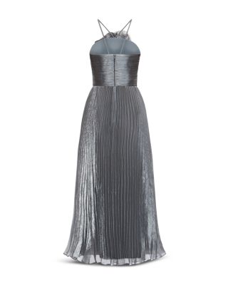 Zac Posen Flower Neckline Pleated Midi Dress | Bloomingdale's Women