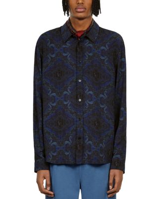 The Kooples - Printed Button Front Long Sleeve Shirt