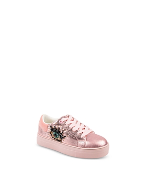 Shop Kurt Geiger Girls' Mini Laney Eye Sneakers - Toddler In Pink