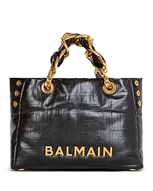 Shop Balmain 1945 Soft Cabas Small Shoulder Bag In Black/gold