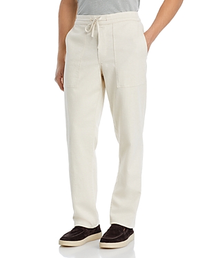 Ag Wells Linen Relaxed Fit Drawstring Pants In Gray