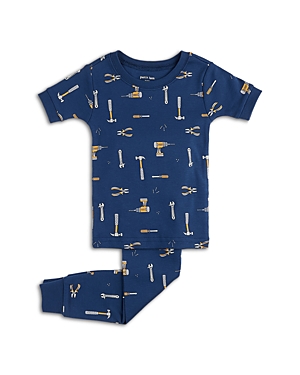Shop Petit Lem Petite Lem Boys' Tools Print Pajama Set - Little Kid In Blue