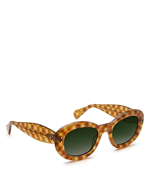 Shop Krewe Margaret Oval Sunglasses, 50.5mm In Brown/green Gradient