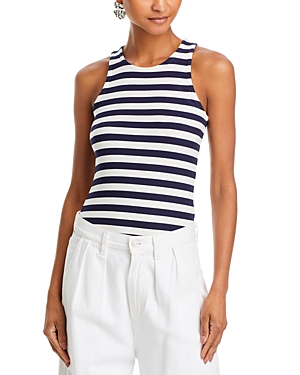 Shop L Agence L'agence Nia Racerback Tank In Navy And White