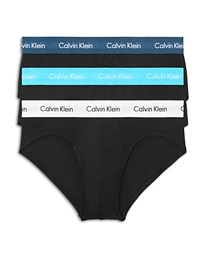 Shop Calvin Klein Cotton Stretch Moisture Wicking Hip Briefs, Pack Of 3 In N34 Black