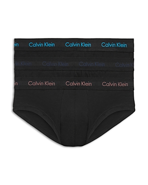 Shop Calvin Klein Cotton Stretch Moisture Wicking Hip Briefs, Pack Of 3 In N07 Black