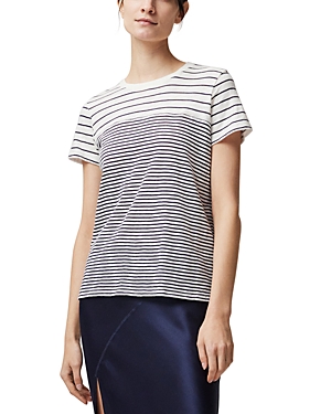 Shop Atm Anthony Thomas Melillo Striped Top In Chalk /ink