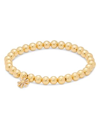 kate spade new york Rainbow Joy Pave Flower Charm Beaded Stretch Bracelet