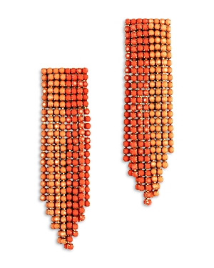 Shop Deepa By Deepa Gurnani Rayla Bead Fringe Statement Earrings In Orange