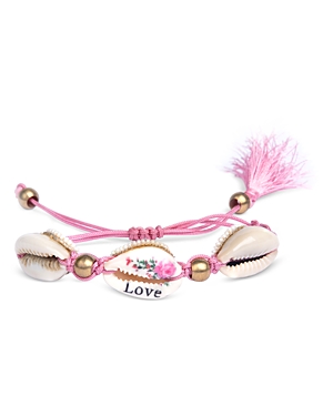 Shop Deepa By Deepa Gurnani Jayden Bead & Shell Slider Bracelet In Pink/white