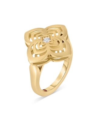 Roberto Coin - 18K Yellow Gold Palazzo Ducale Diamond Satin Flower Ring