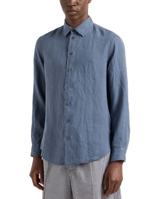 Emporio Armani Regular Fit Button Front Linen Shirt