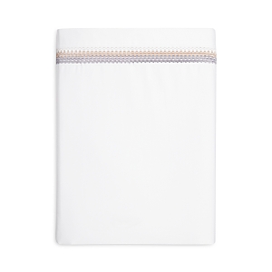 Amalia Home Collection Douro Egyptian Cotton Flat Sheet, King In White/greige