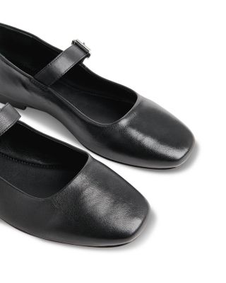 Women's Square Toe Buckled Ballet Flats