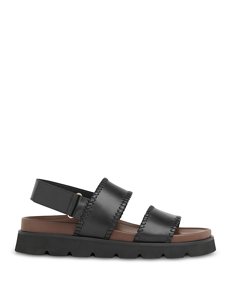 Whistles Women’s Ruben Black Whipstitch Velcro Sandals