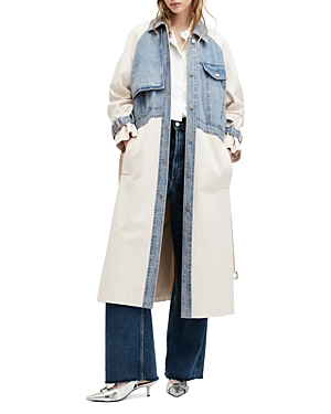 Shop Allsaints Dayly Trench Coat In Stone White