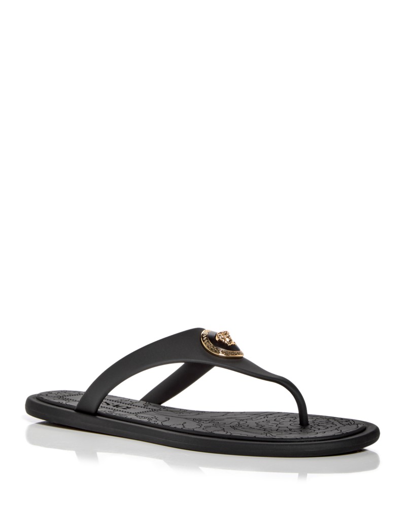Versace Women's Alia Medusa Thong Sandals in Black