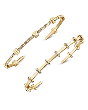 Shop Baublebar Sabrina Pave Cuff Bracelets, Set Of 2 In Gold