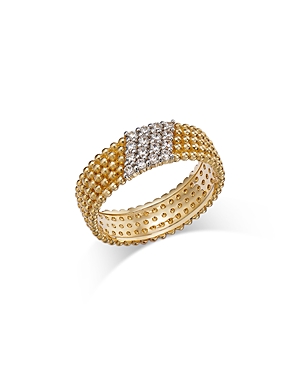 Diamond Beaded Statement Ring in 14K Yellow Gold, 0.25 ct. t.w.