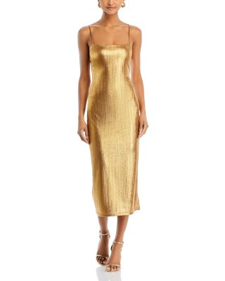 AQUA - Metallic Rib Slip Dress - Exclusive