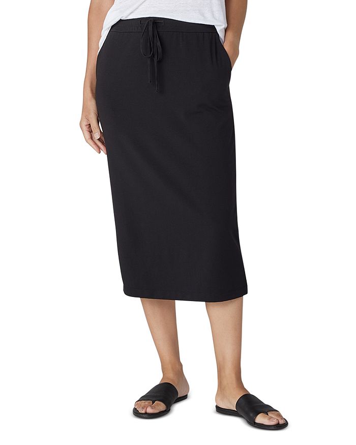 EILEEN FISHER Womens Pink Pocketed Midi Hi-Lo Skirt