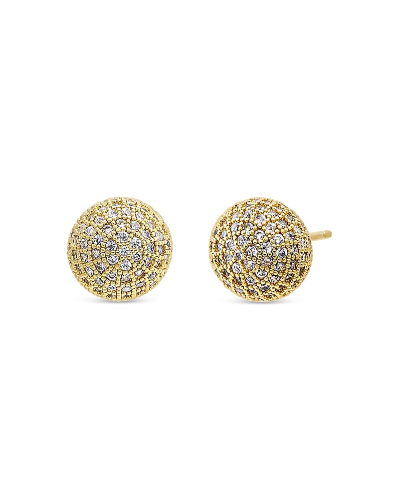By Adina Eden Pave Ball Stud Earrings In Gold