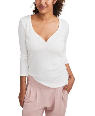 The Rib Maternity Nursing Friendly Henley Top