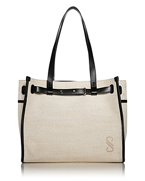 Shop Proenza Schouler Belted Tote In Canvas In Natural/silver