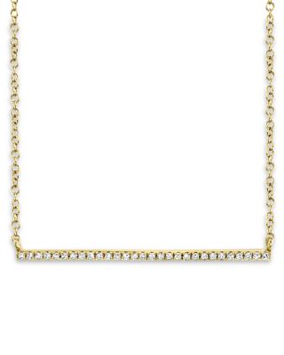 Moon & Meadow - 14K Yellow Gold Kate Diamond Bar Necklace, 18"