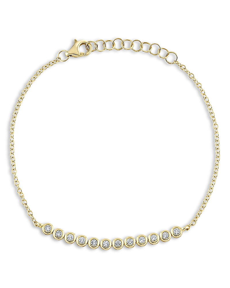 Moon & Meadow 14k Yellow Gold Bailey Diamond Bezel Link Bracelet In Gold