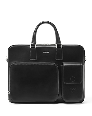 Shop Versace Men's Cargo Briefcase In Black