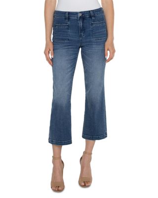 Liverpool Los Angeles - Hannah Flared Crop Jeans in Greenbrier