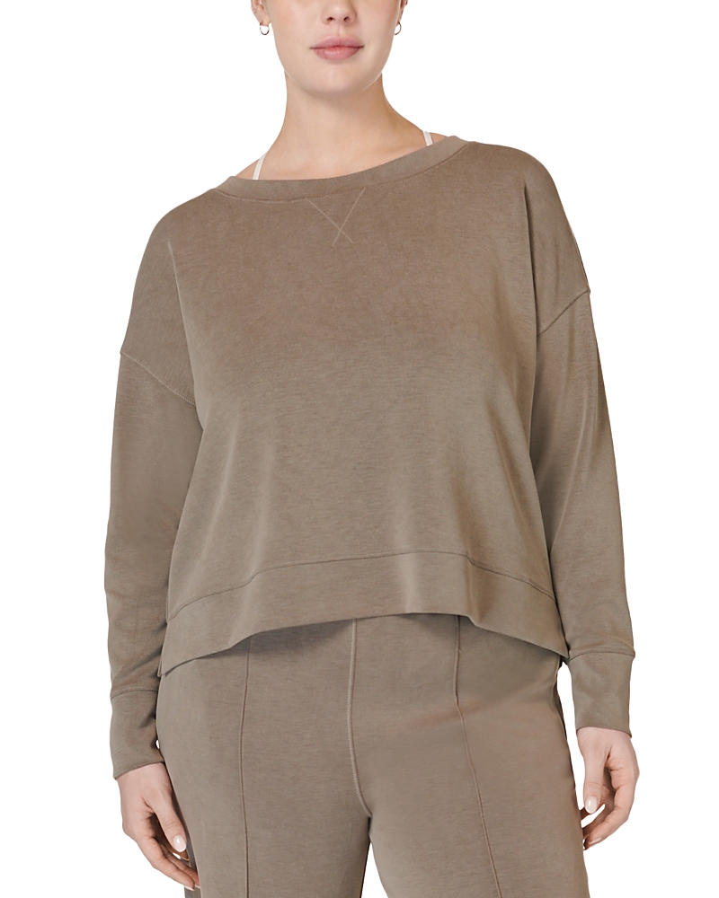 Sweaty Betty Sand Wash Cloudweight Sweatshirt In Dark Timber Brown