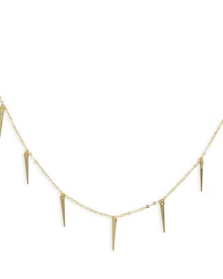 Moon & Meadow 14K Yellow Gold Dangling Spike Statement Necklace, 18