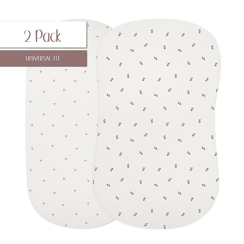 Ely's & Co. Waterproof Bassinet Sheet Set In Lavender Berry Cluster Dot
