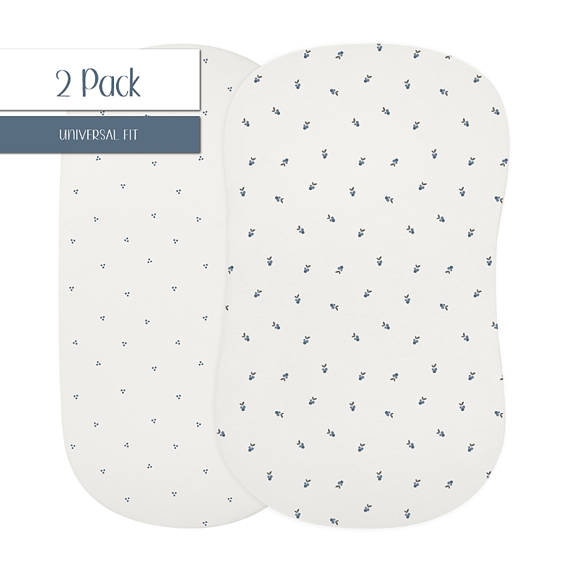 Ely's & Co. Waterproof Bassinet Sheet Set In Blue Berry Cluster Dot