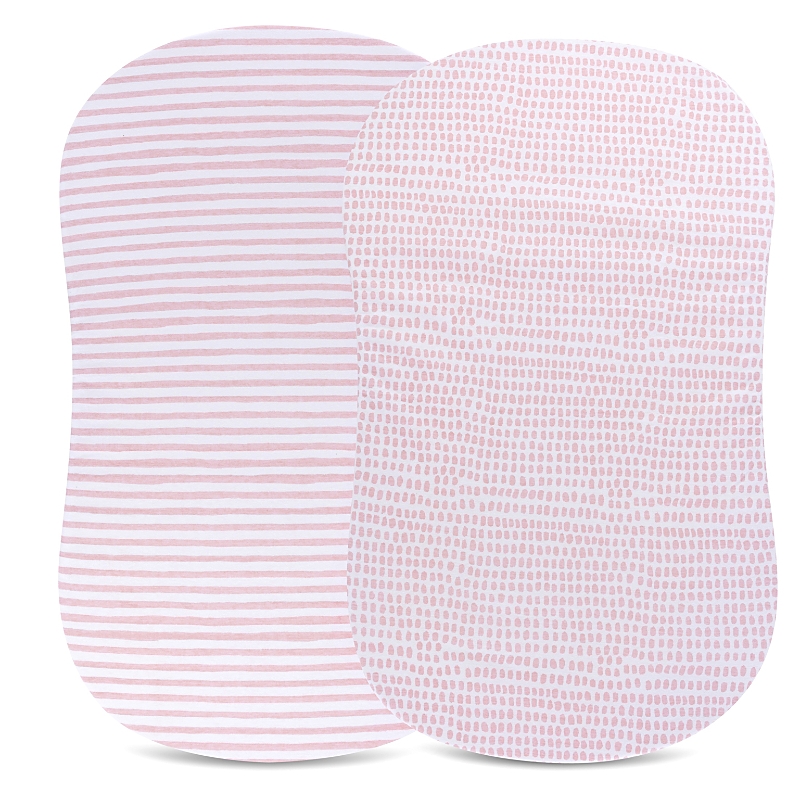 Ely's & Co. Patent Pending Waterproof Crib Sheet In Mauve Stripes Splash