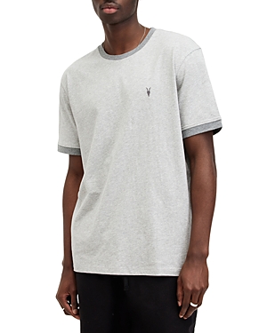 Shop Allsaints Harris Contrast Trim Relaxed Fit Tee In Grey Marl
