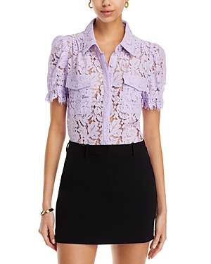 Shop Generation Love Mina Lace Shirt In Lilac