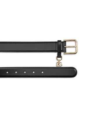 Women's Logo Charm Leather Belt