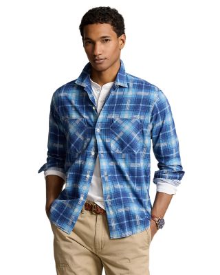 Polo Ralph Lauren - Cotton Flannel Plaid Classic Fit Button Down Camp Shirt