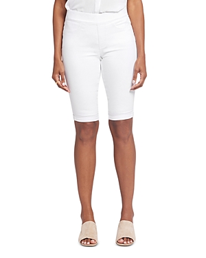 Shop Nydj Pull On Bermuda Shorts In Optic White